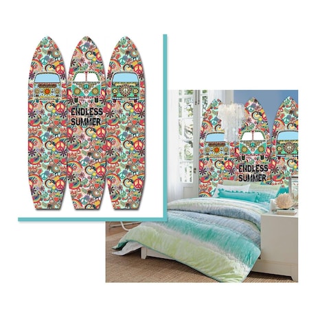 Screen Gems Vintage Surfboard Screen Room Divider SG-329